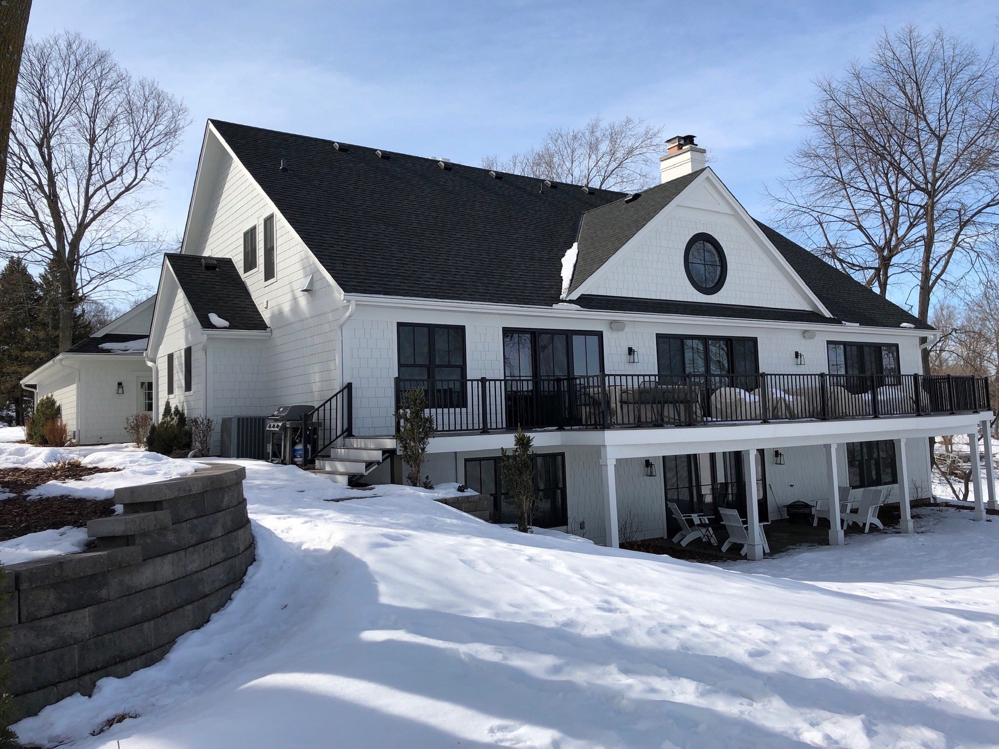 Mom's Design BuildLake backyard and driveway renovation