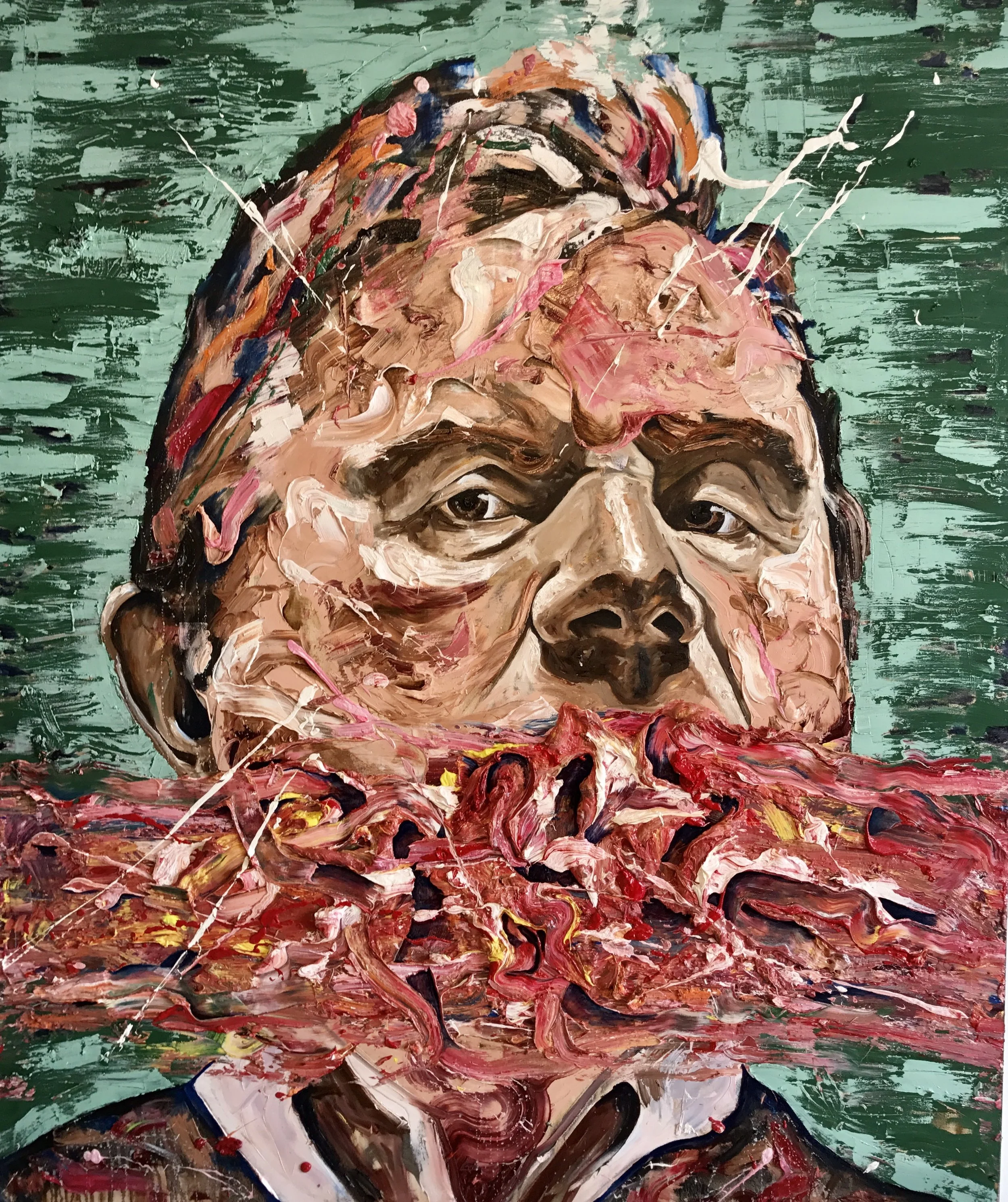    Ambiguity of the Fact, 2017    oil on canvas   72 x 60 inches  Collection of the Museum of Art and Design, Miami Dade College 