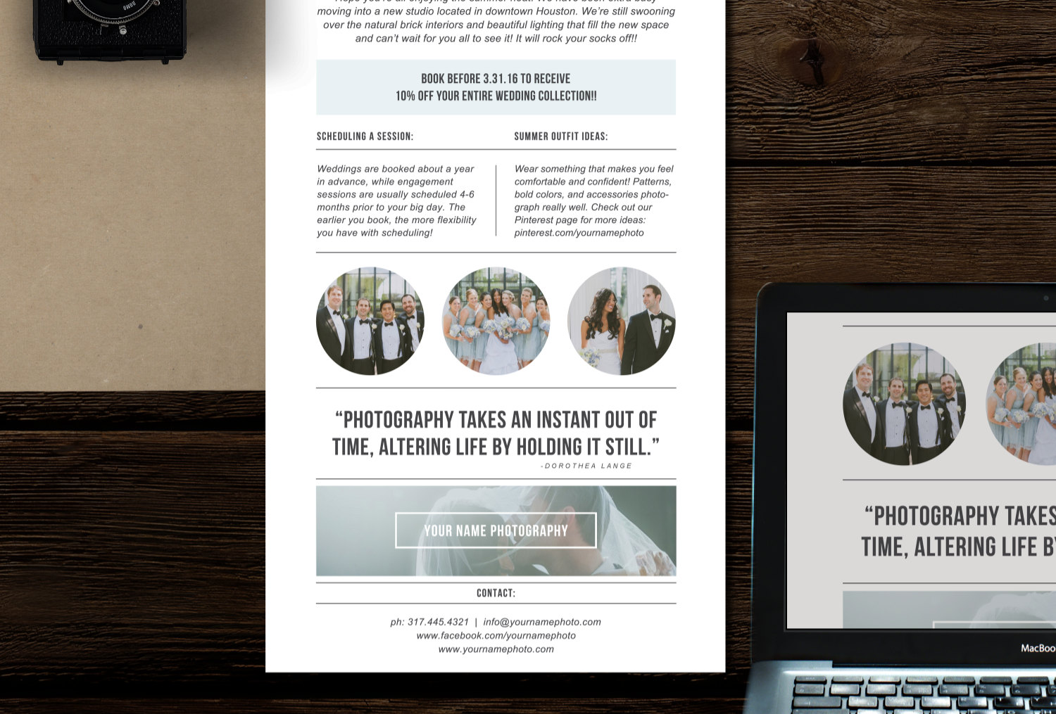 Newsletter Templates Free Email Templates For Portrait Photographers