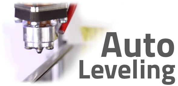 The AXIOMe automatically calibrates its print bed ensuring optimal bed leveling and head spacing before beginning every print