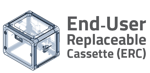 The AXIOM Dual Extruder 3D printer End-User Replacement Cassette enables users to rapidly replace components or to install device upgrades which minimizes downtime and extends the AXIOM’s service life. Previous single extruder AXIOM owners can easily upgrade their machines to an AXIOM Dual Extruder 3d Printer utilizing this revolutionary system
