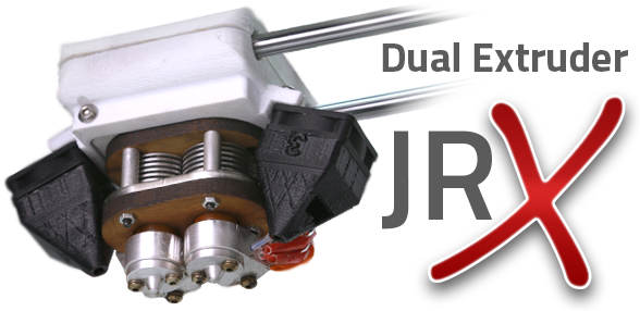 The AXIOM Dual Extruder 3D Printer's improved Dual JrX Hotend reaches independently controlled temperatures of 315°C (599°F) and is designed to resist troublesome clogs