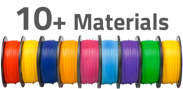AXIOMe is capable of printing in many thermoplastic materials including PLA and TPU
