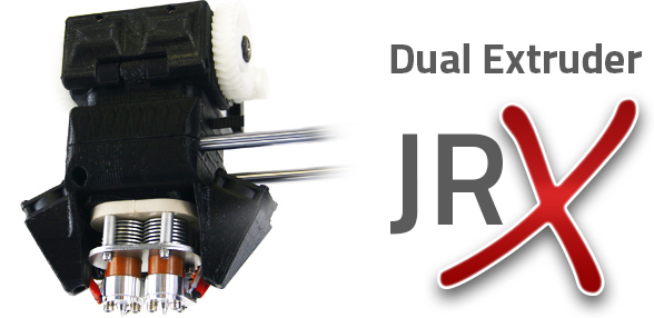 The AXIOM Dual Extruder 3D Printer's improved Dual JrX Hotend reaches independently controlled temperatures of 315°C (599°F) and is designed to resist troublesome clogs. 