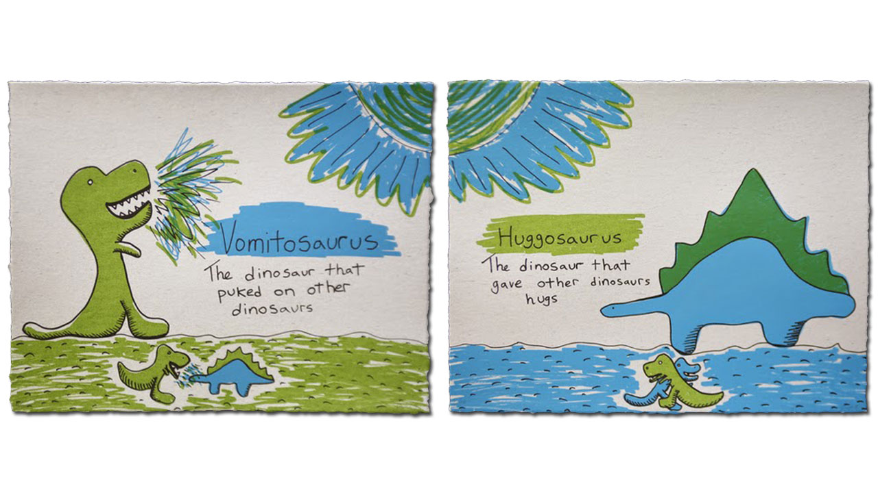 "Vomitosaurus" & "Huggosaurus" (2014)
