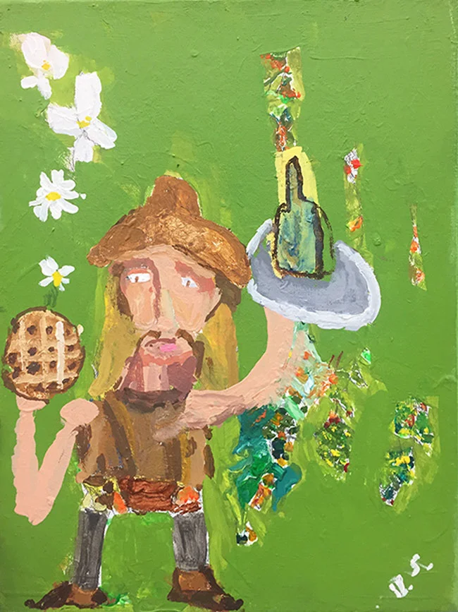 "Cowboy Eating a Waffle and Drinking Champagne" by Victor Schneider (of L.A. Goal)