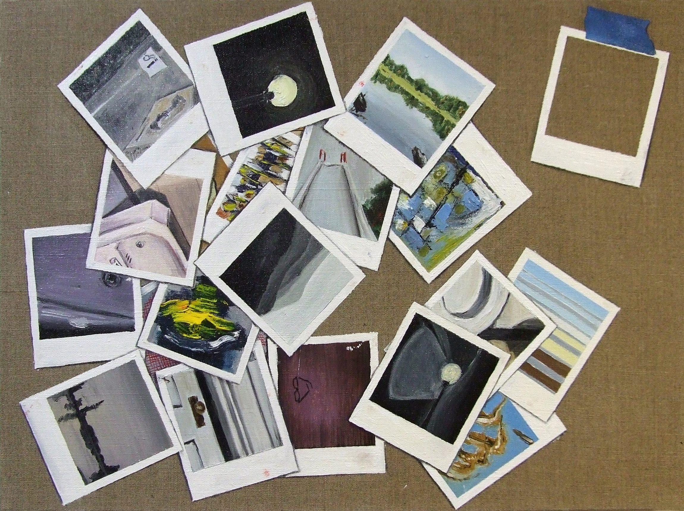 Twenty-two polaroids