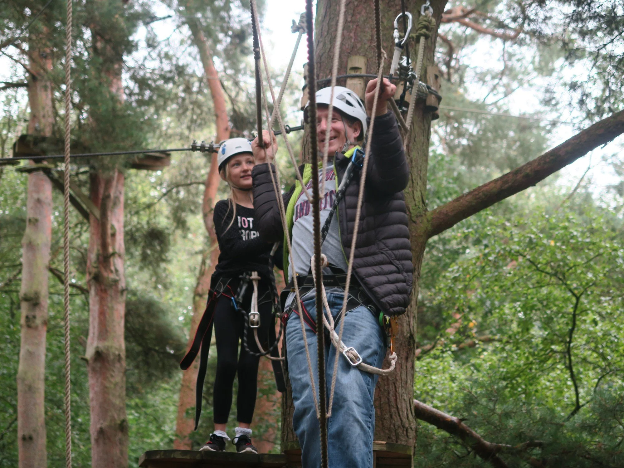 Home educated children building confidence on the high ropes course