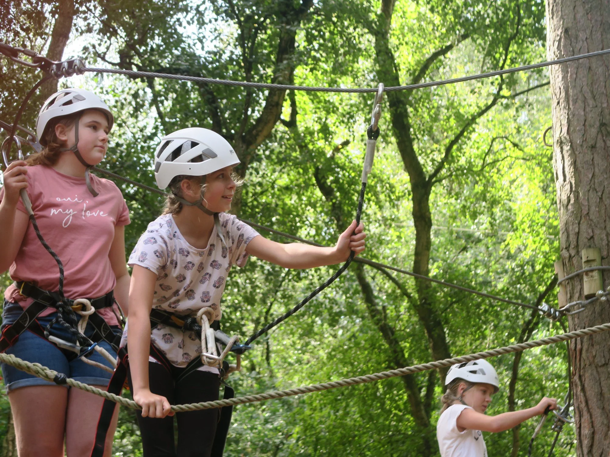 Children exploring woodland during a home education visit