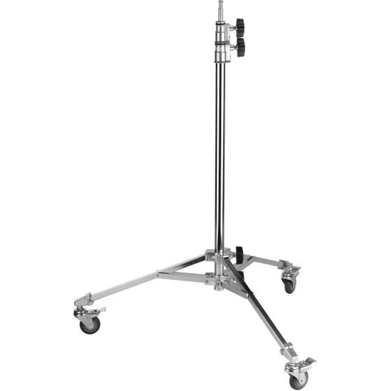 LSP-SW10 Steel Roller Stand with Low Base and Braking Wheels (Chrome, 9.5')