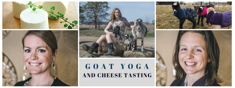 During Spring, join us for a special treat, Yoga in the country with Baby Lamancha Goats and Cheese Tasting from Simple Food. Your Practitioner will guide you through classic empowering and relaxing Yoga poses. Your body becomes a playground for goats just born into this world. It's a circle of fun and healing that will open your heart. Completely serious, incredibly hilarious, and everything in between. Each class ends with Simple Food's, specially crafted Goat Cheese and Milk tasting. **Seasonal** Please bring your own Yoga mat. Click the link below to register. 75 Minute Class with Cheese tasting $45 / without Cheese tasting $35 **PLEASE CALL TO REGISTER $35 CLASS OPTION WITH NO CHEESE TASTING** Location given after registration.