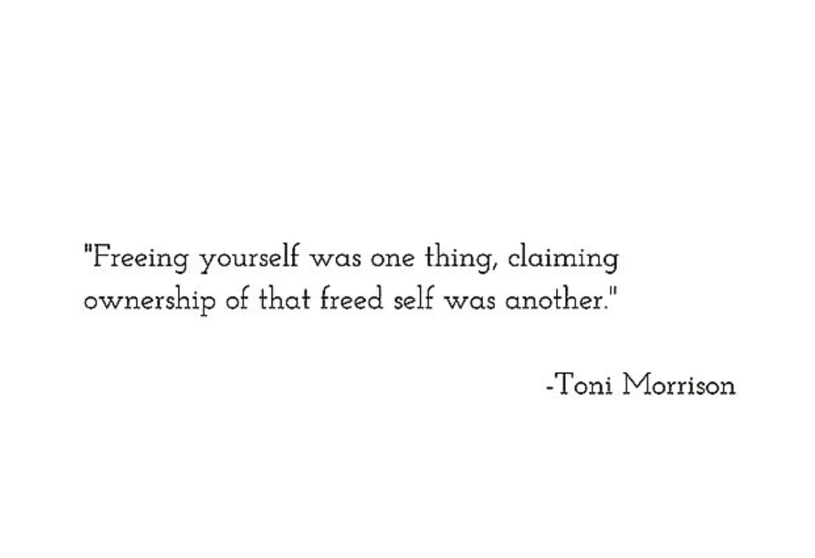 FROM THE GRAM: "Freeing yourself was one thing ..."