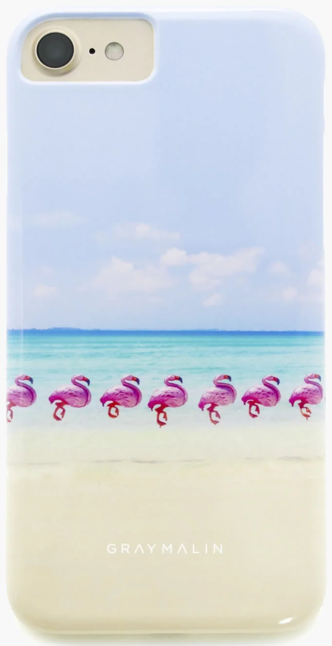 Love the pink flamingos and blue. Shop here