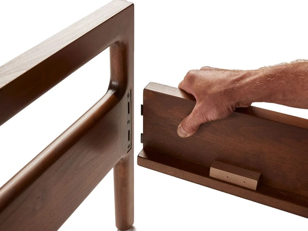 PARACHUTE WOOD BED FRAMES ARE DESIGNED NOT TO REQUIRE ANY TOOLS FOR ASSEMBLY