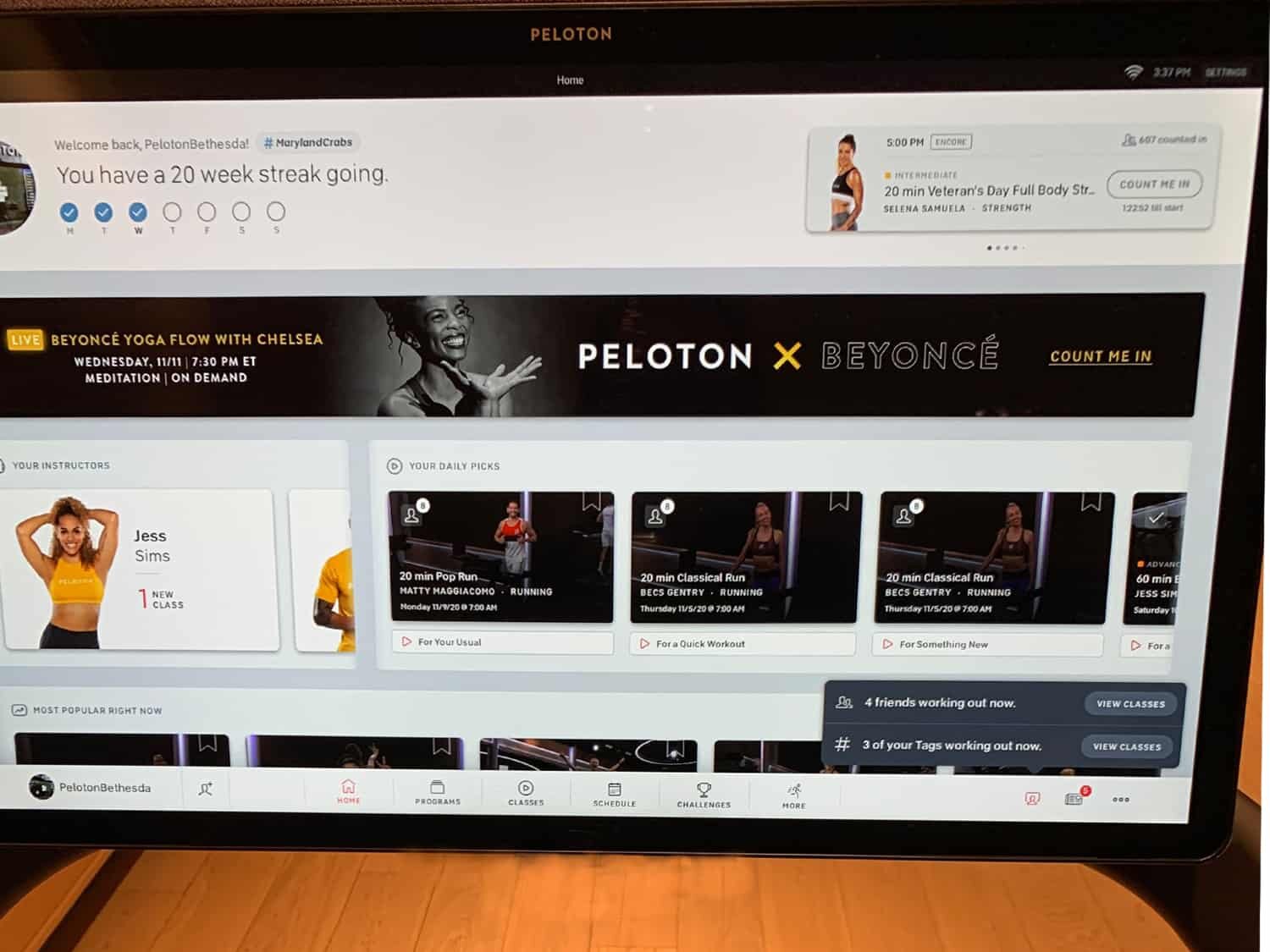 Peloton Tread workout Library with Beyonce
