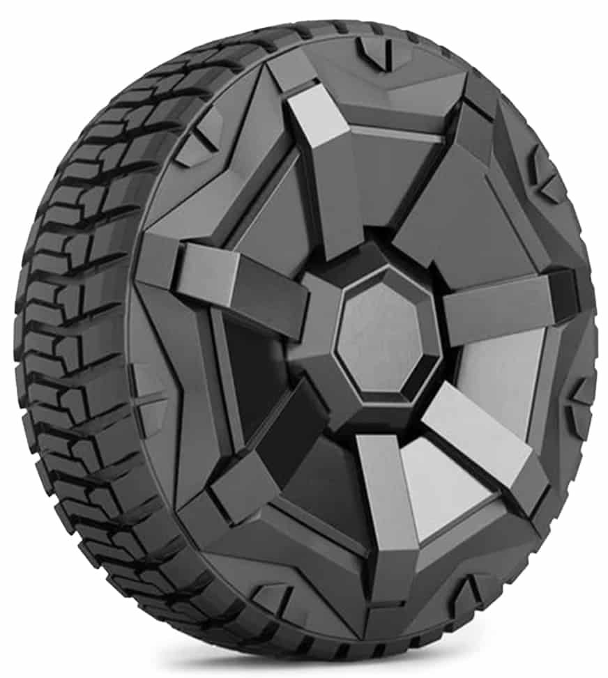 Cybertruck large wheels close-up