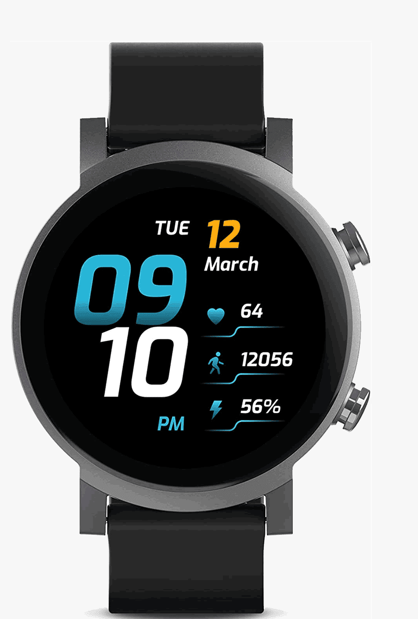 Το Ticwatch E3 Smart Watch Wear OS από το Google συνεργάζεται με τον καθρέφτη στούντιο ως οθόνη καρδιακού ρυθμού