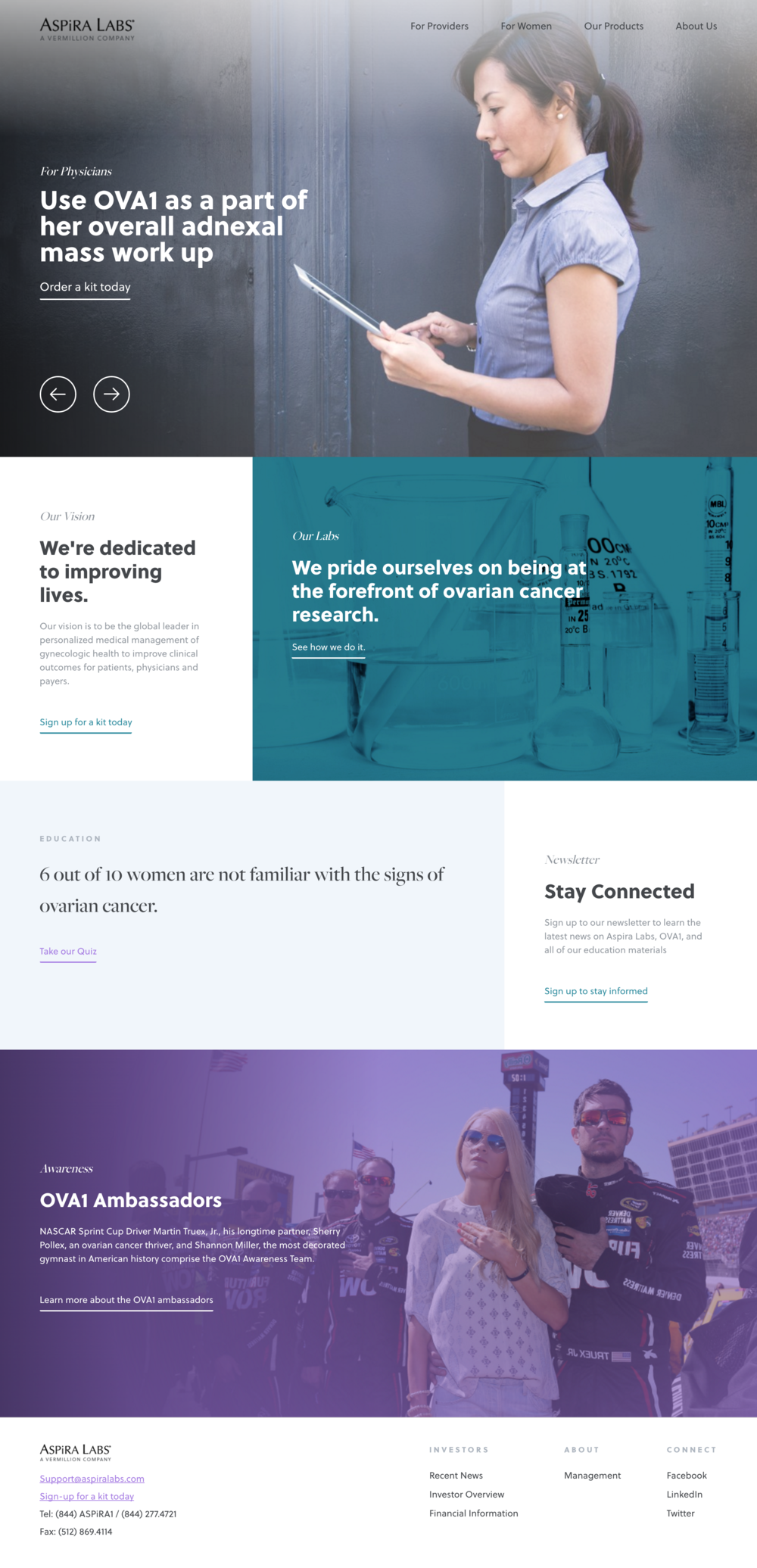 Redesign of AspiraLabs.com