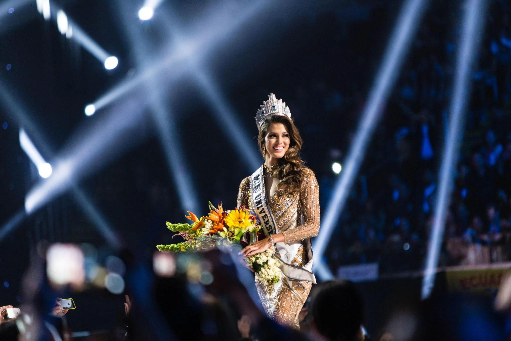 The 65th Miss Universe, Iris Mittenaere from France's first walk.