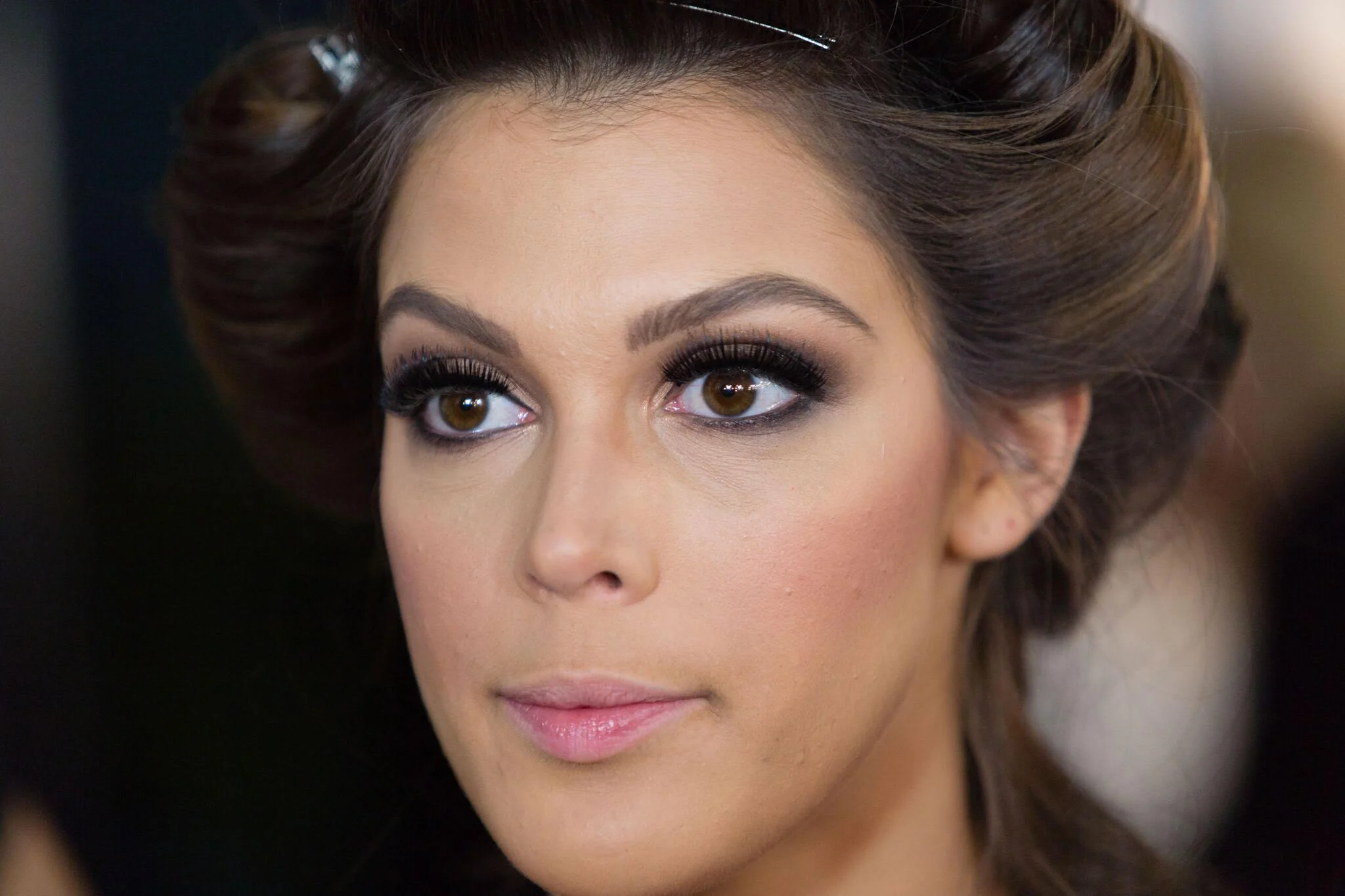 The 65th Miss Universe, Iris Mittenaere from France, preparing for the competition.