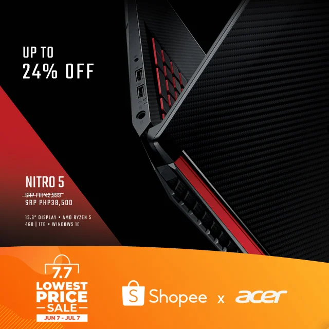 GET AS MUCH AS 24% DISCOUNT ON ACER PRODUCTS AT THE SHOPEE 7.7 LOWEST PRICE SALE!