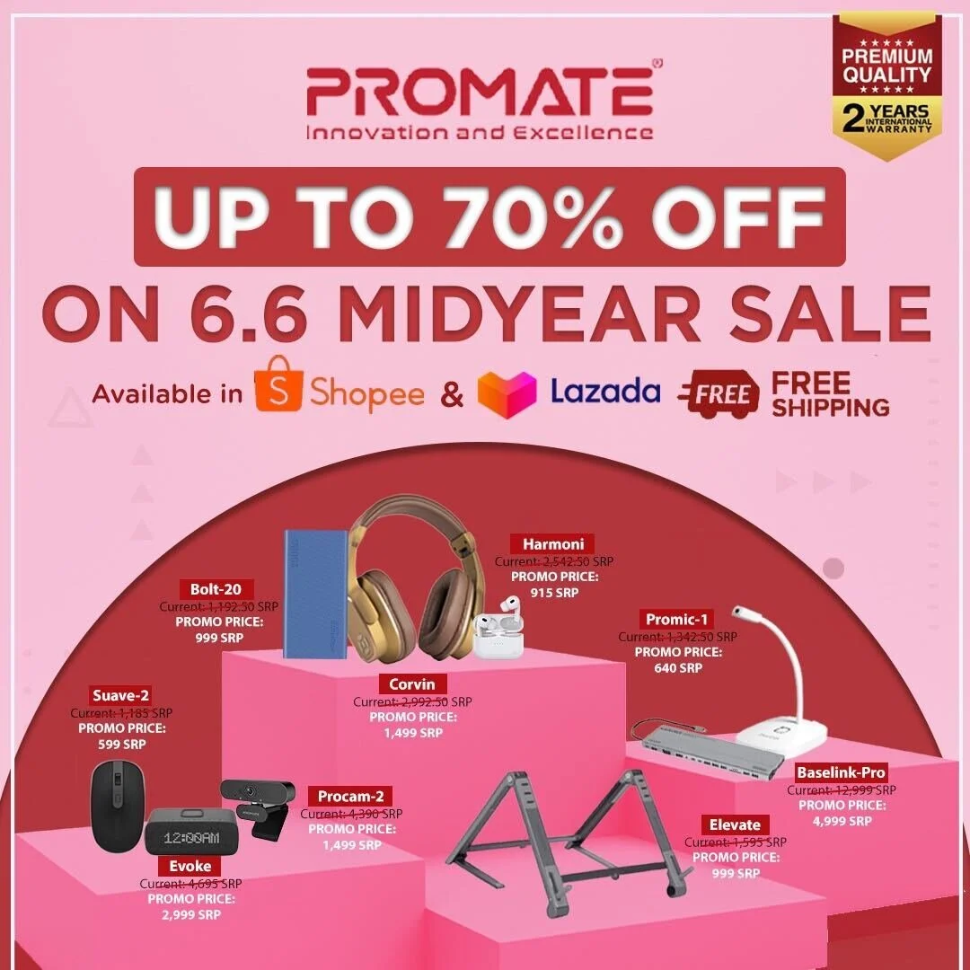 Get Up To 70% Off Promate Products In The 6.6 Mid-year Sales