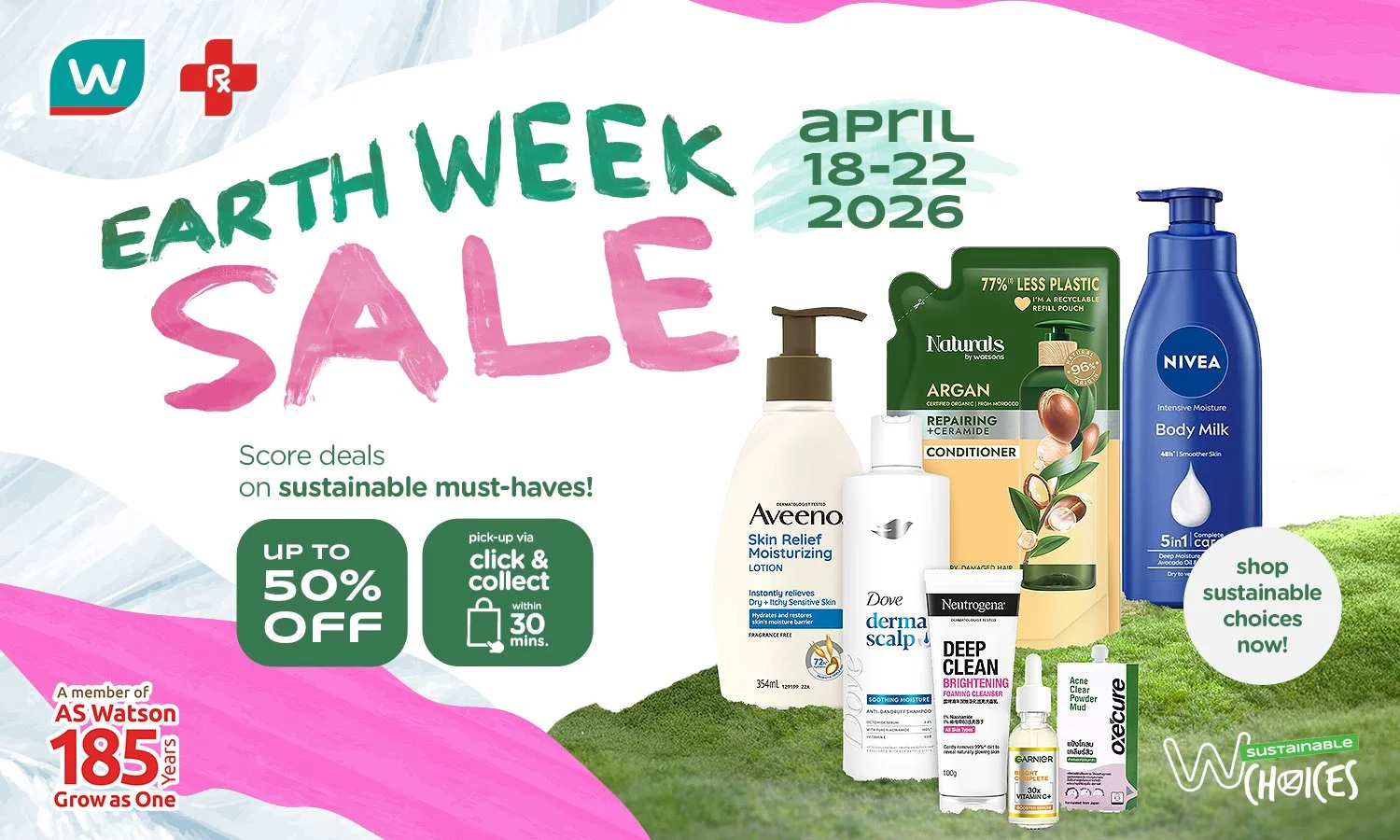 Sustainable Steals at Watsons Earth Week Sale from April 18-22   
