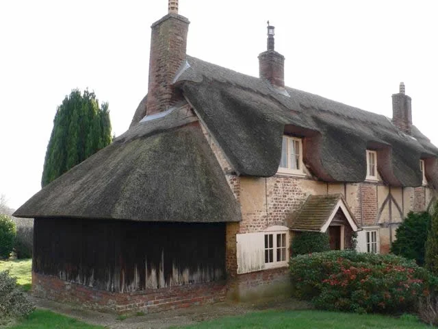 This is one of a pair of cottages that date back to the 1600's, of timber-frame construction with brick infill panels and crude timber outbuildings. The following four pictures show the restoration and extension of the properties.