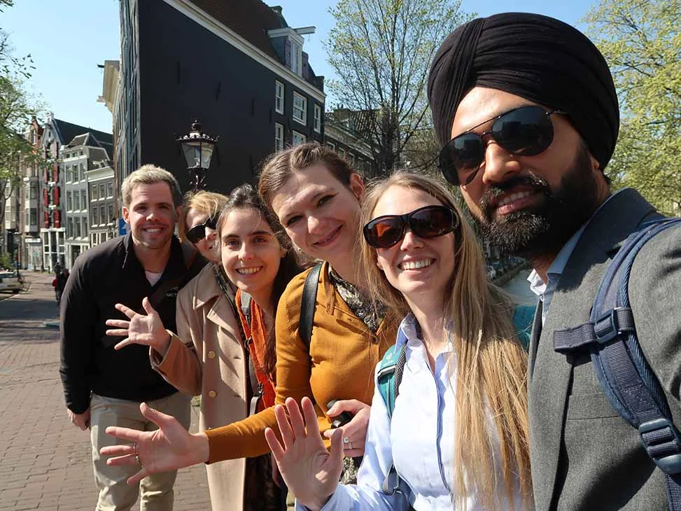 The Urban Sharing team (left to right) Steven Curtis, Oksana Mont, Ana Maria Arbelaez Velez, Yuliya Voytenko-Palgan, Lucie Zvolska and Jagdeep Singh on their way to a clothes sharing library LENA.