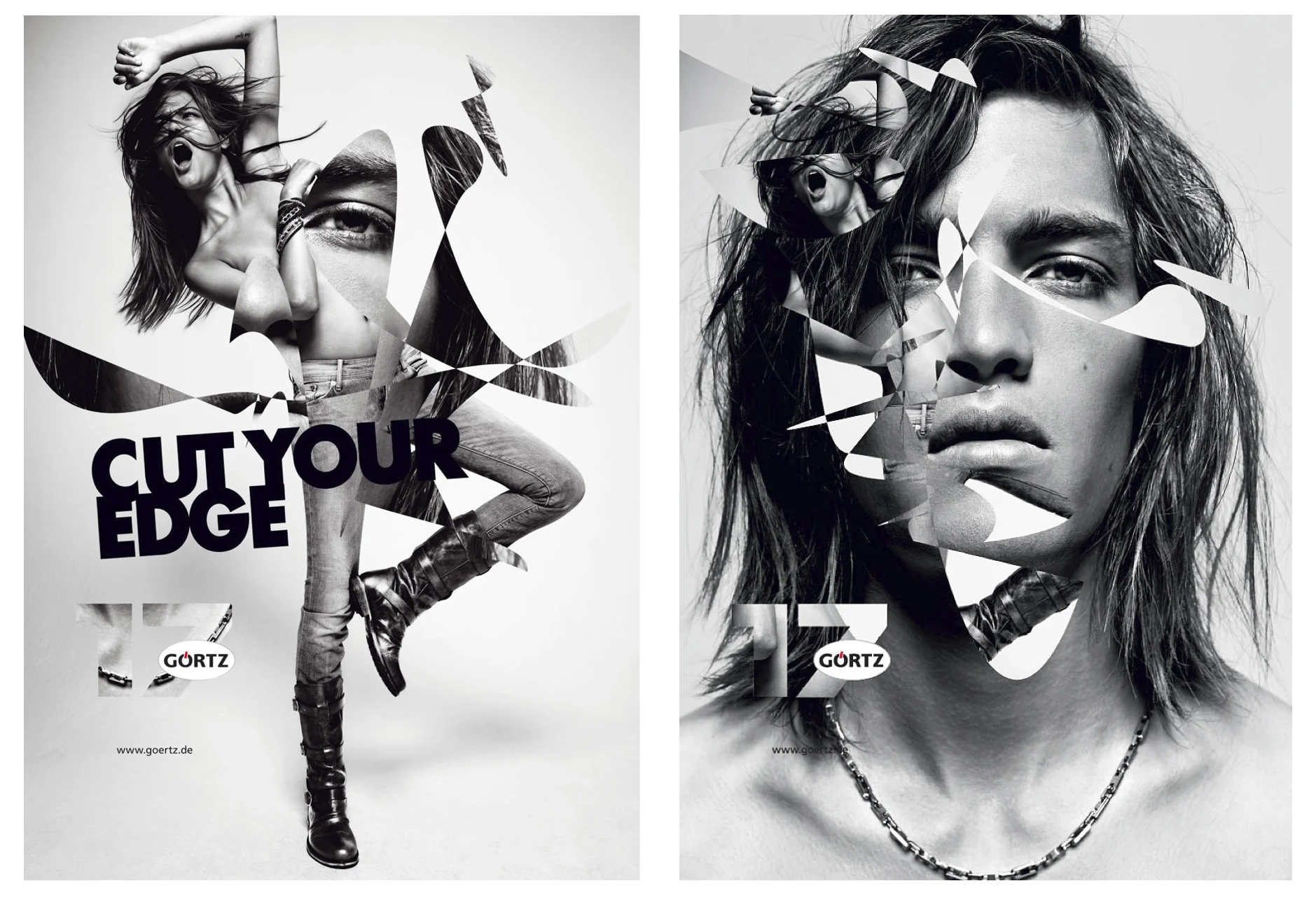 The "Cut Your Edge" campaign , 100% black & white starring the beautiful Daria at MD Management. Using an ultra basic lighting and playing very loud music throughout the day to keep up the energy level.