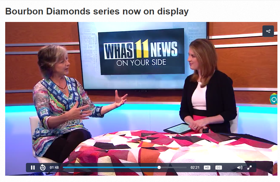 Me (left) talking about the Makers' Crucible Derby Party on April 20th with WHAS11's Brooke Prater (right).