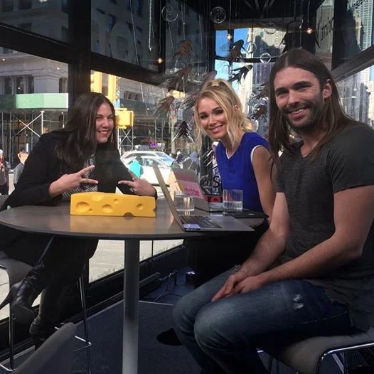 Barbara Viteri with Cheddar Hosts, Alyssa Julya Smith and Jonathan Van Ness