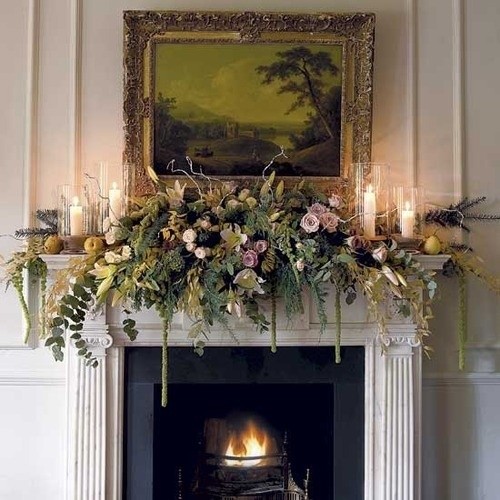 large mantle flower arrangements