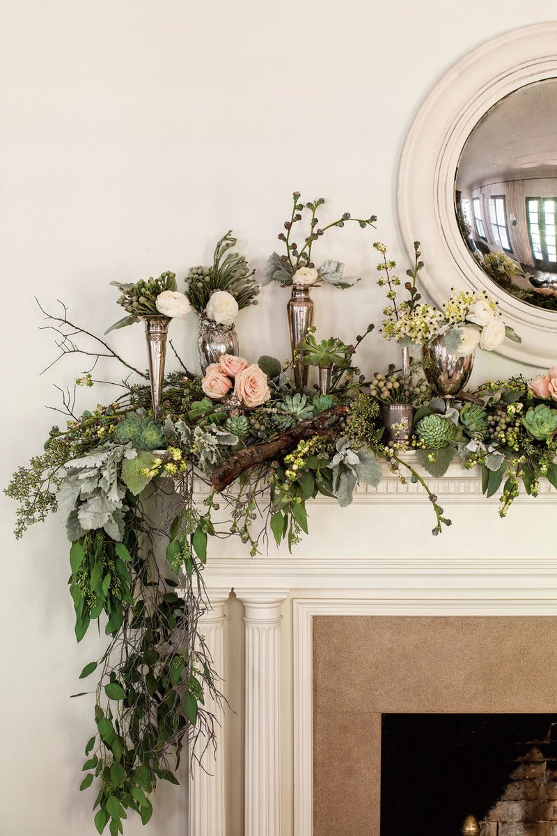 winter mantle decor