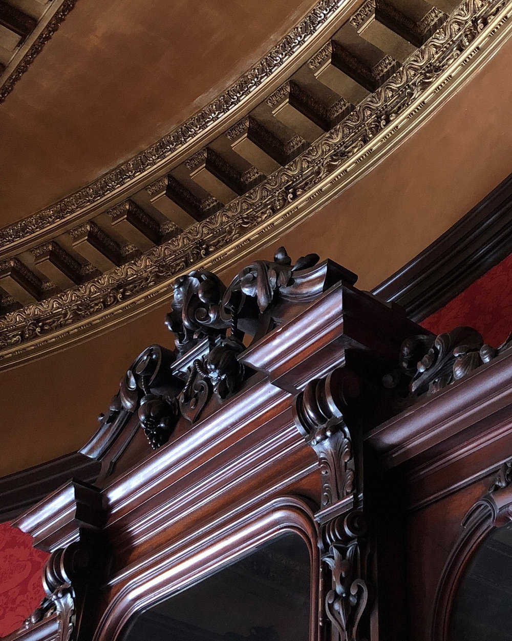 Ornate Walnut Shelving 