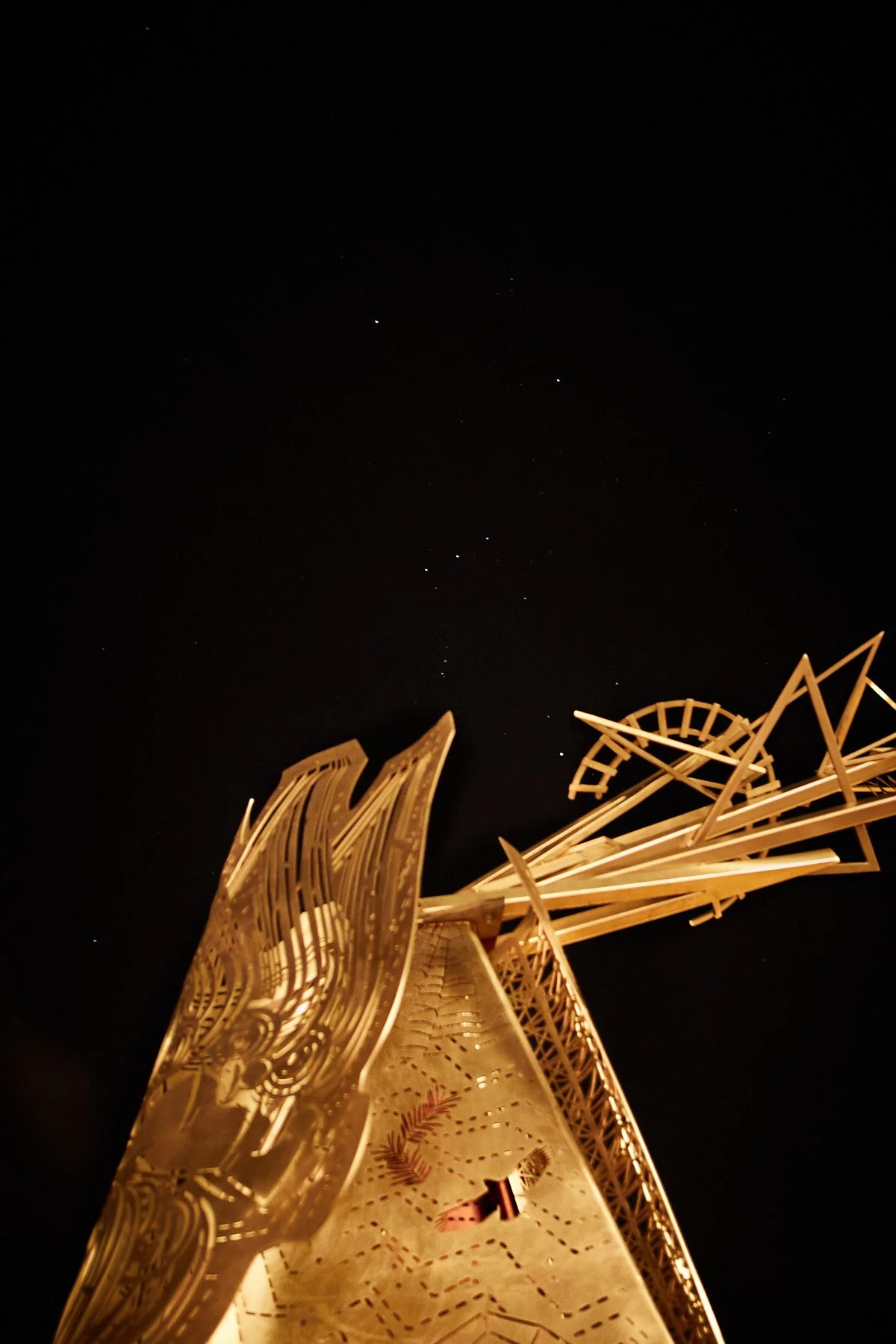  Installation of "Meet Me at the Triangles" public art piece on October 22, 2020. [Image copyright Matthew Rakola. Use only with permission.] 