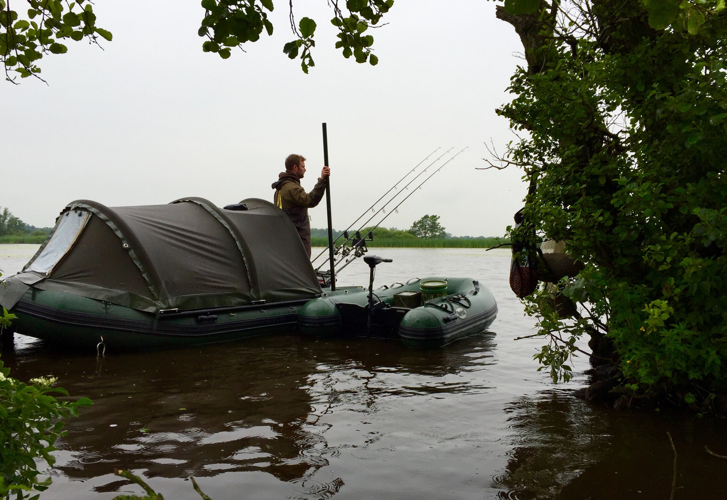 Action stations, ready to jump into the dinghy to land my next fish