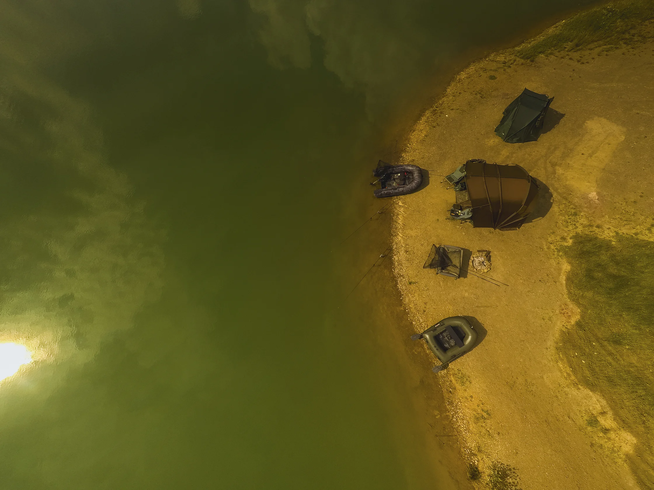 The view of our swim from above.