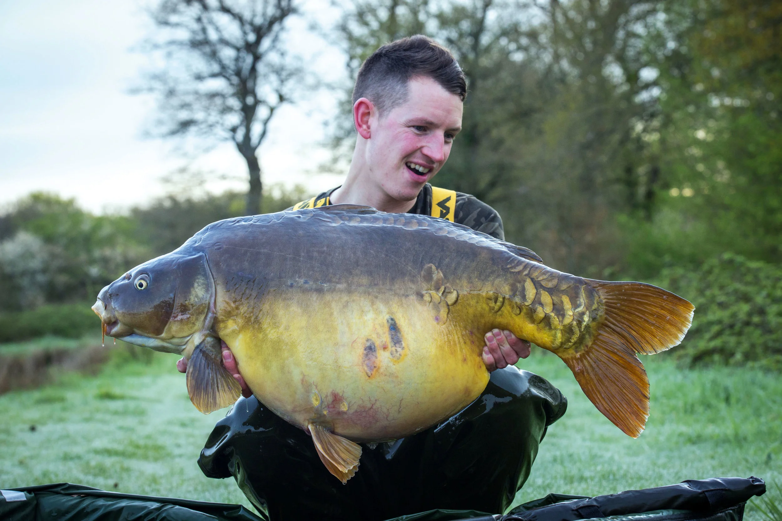 Stuart, with the first big fish of the trip, at 49lb