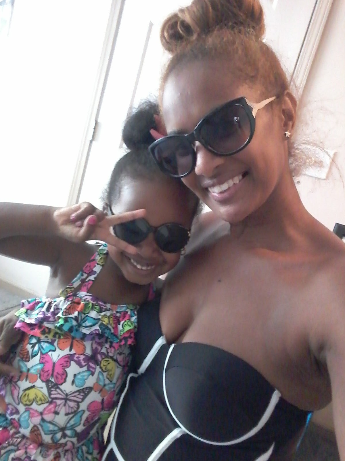 headed to the pool at the first apartment.