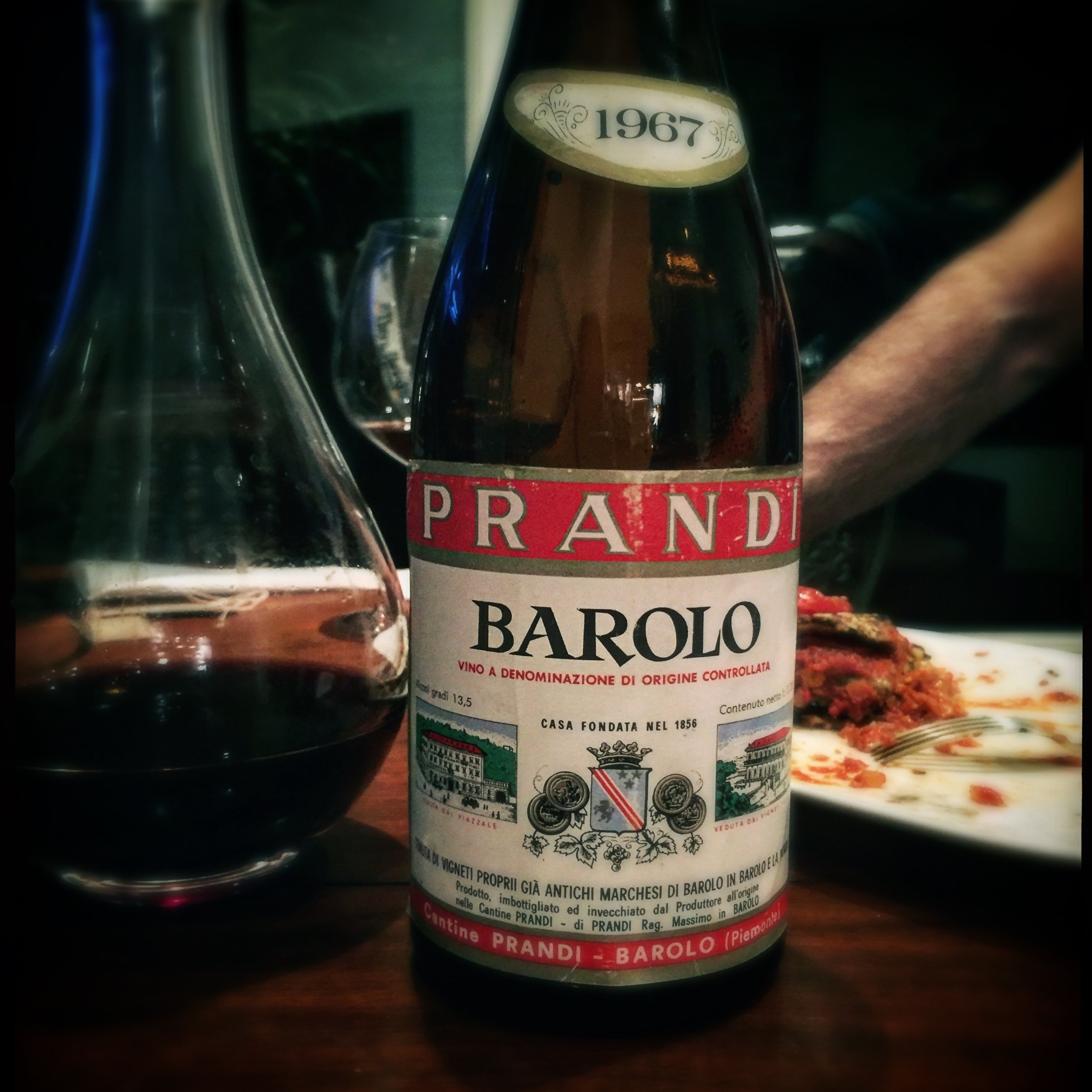 Drinking a 1967 Barolo