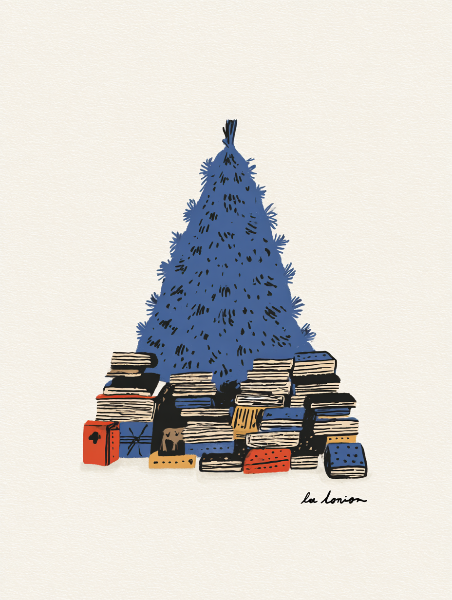 jacopoviga_books_under_the_Christmas_tree_--ar_34_--sref_3756_7c59e8f0-0164-49a9-82e0-ba19d50575ed_1.png