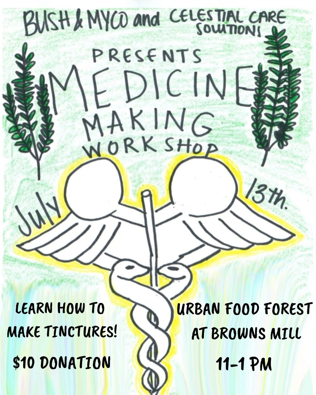 MEDICINE MAKING WORKSHOP THIS SUNDAY JULY 13TH!

Join @bushandmyco and @celestialcare1 at the Urban Food Forest at Browns Mill to learn the history of mugwort, and how to create tinctures.

During the workshop you will learn how to use plants and her