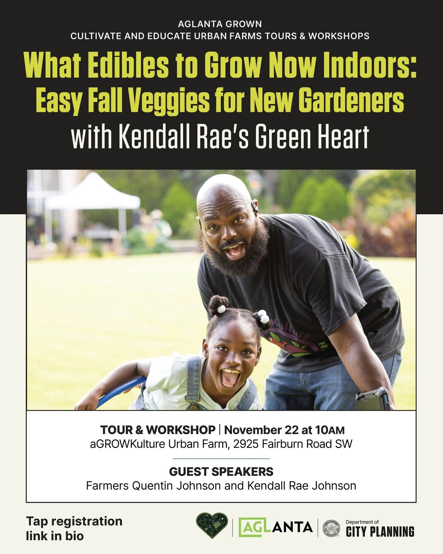 🌱Cultivate and Educate Urban Farm Tours &amp; Workshops are back this weekend, November 22nd! 

Join us for a new class all about quick-growing crops that thrive in the cool season. 

Don&rsquo;t miss this chance to learn, grow, and connect with fel