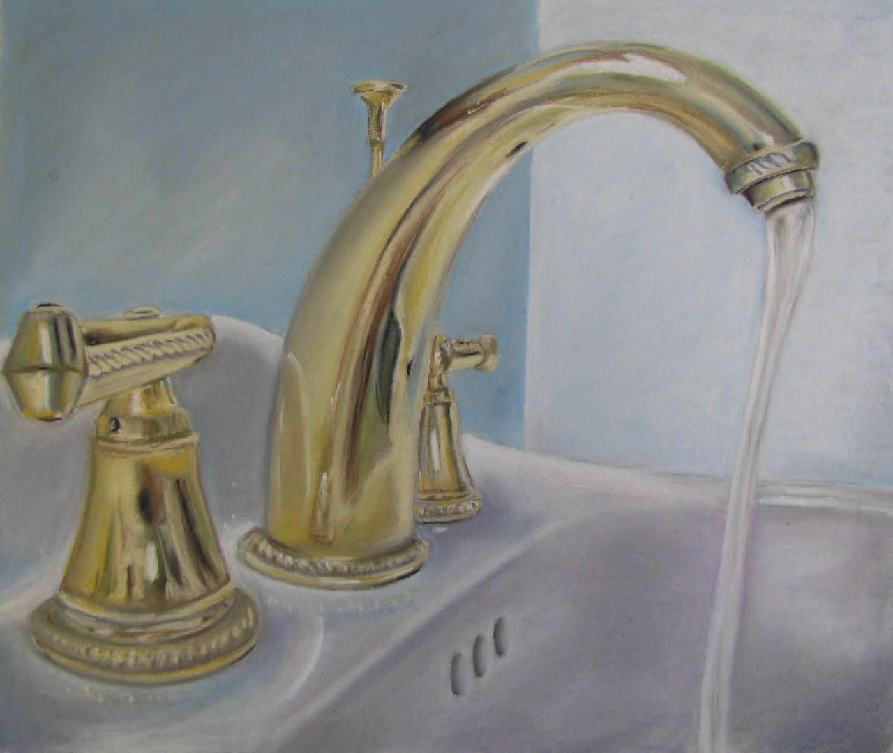 Bathroom Sink 2011. Chalk pastel on paper. 19 x 25. 