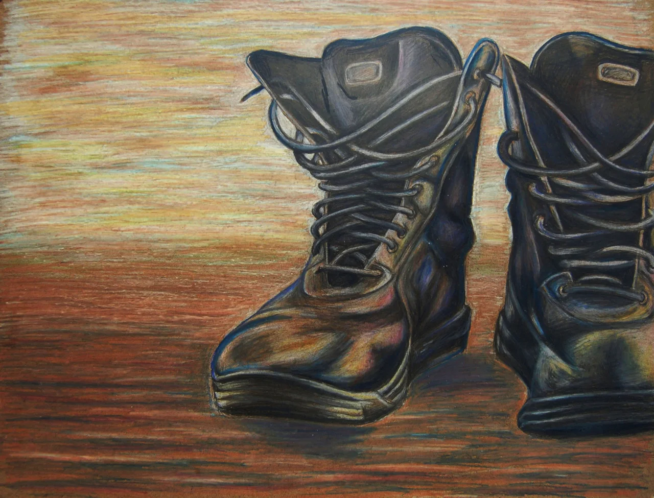 Boots 2011. Colored pencil on board. 18 x 24. 