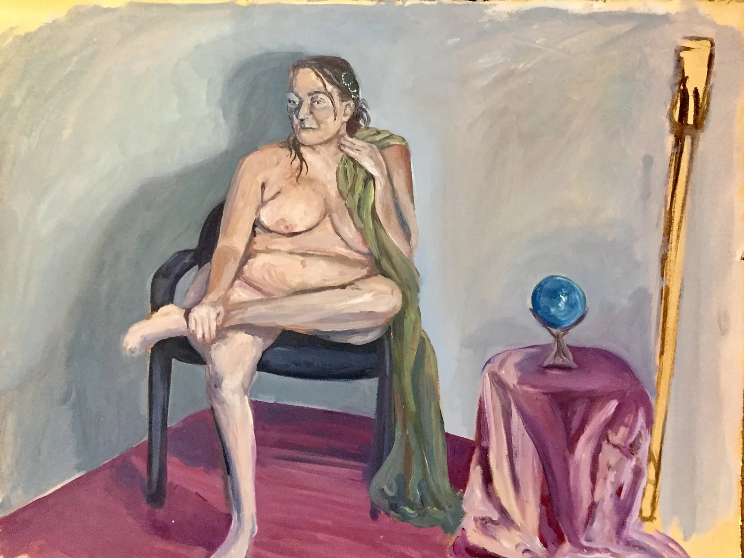 Figure Study I 2016. Oil on primed paper. 22 x 30.