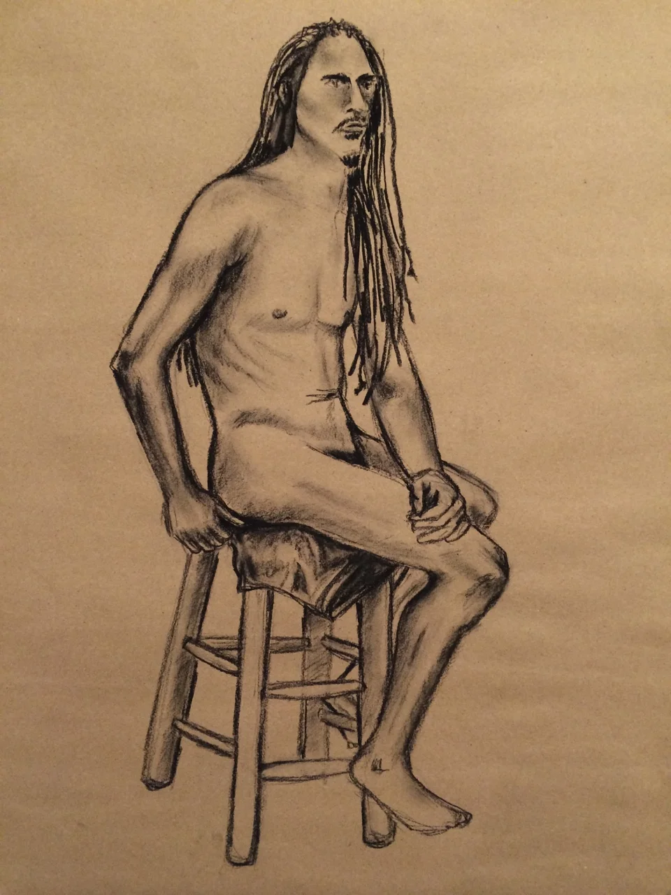 Figure Sketch I 2014. Charcoal on paper.