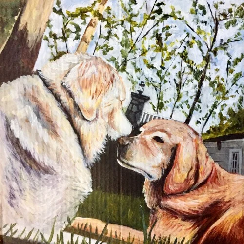 Zenkel Pups 2016. Acrylic on cardboard. 20 x 20
