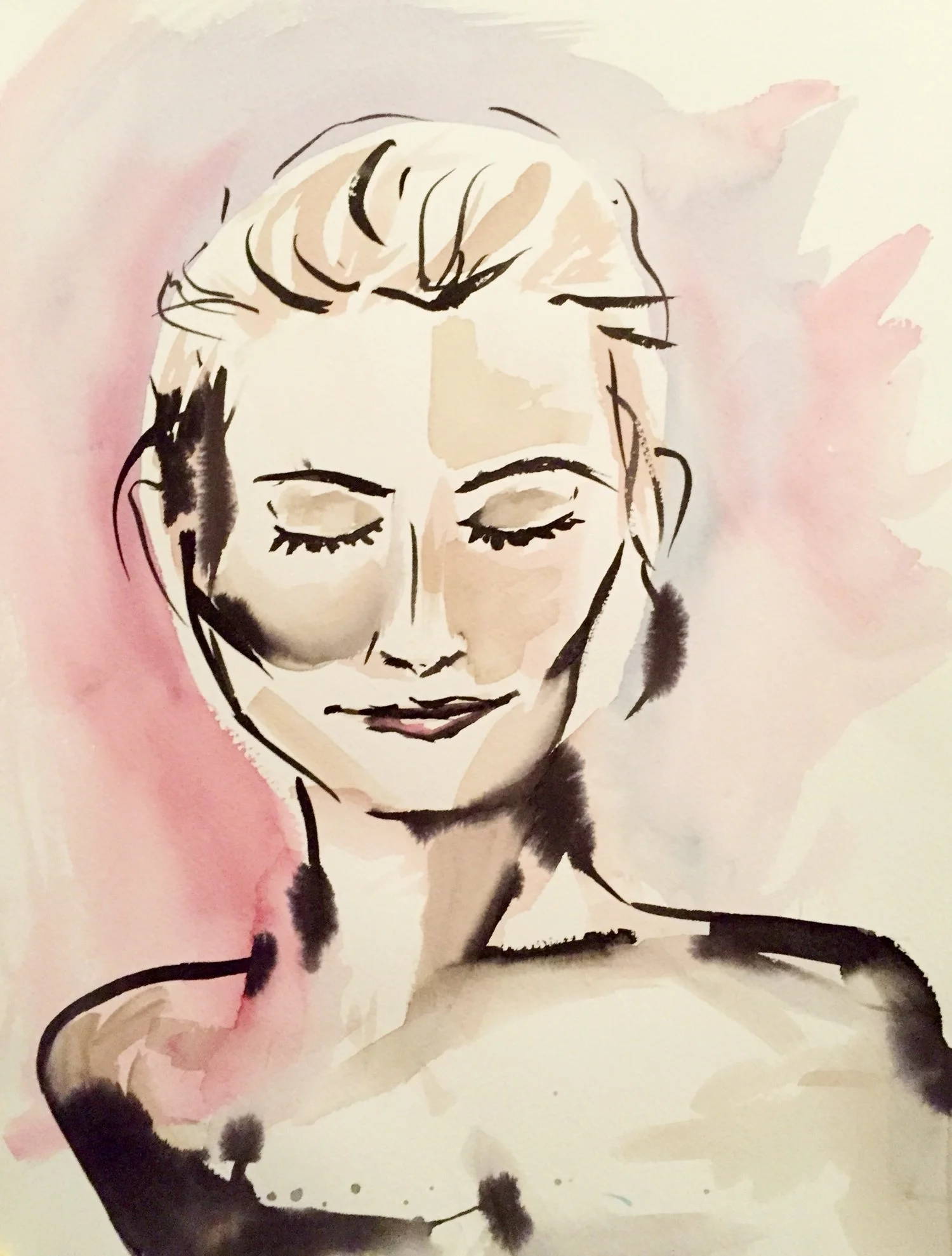 Breath 2016. Watercolor on paper. 11 x 18.